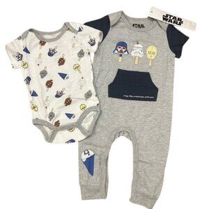 New! Baby Star Wars by Happy Threads Bodysuit & Romper 2pc Set 6-9M